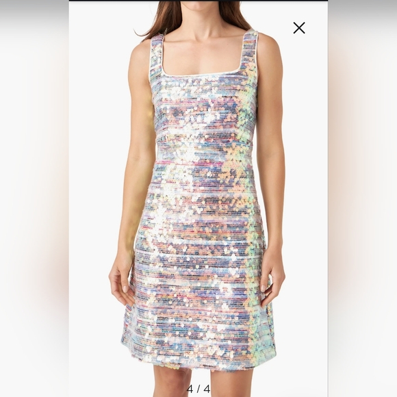 English Factory Sequin Stripe Sleeveless Minidress - Picture 3 of 6